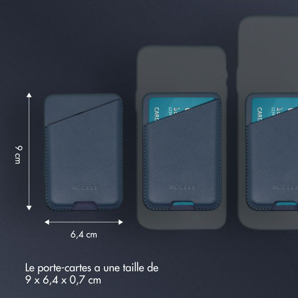 Accezz Porte-cartes en cuir - Compatible avec MagSafe et Qi2 - Nightfall Blue