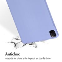 Accezz Coque Liquid Silicone avec porte-stylet Apple iPad Pro 12.9 (2022) / Pro 12.9 (2021) / Pro 12.9 (2020) - Lila