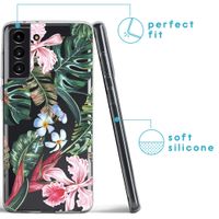 imoshion Coque Design Samsung Galaxy S21 FE - Fleur - Vert / Rose