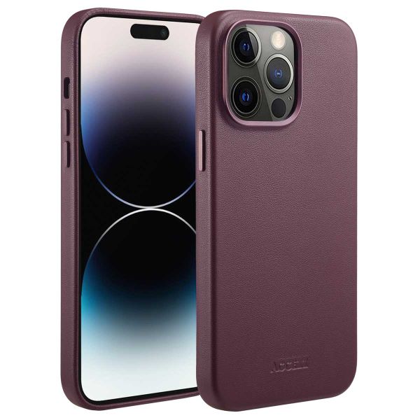 Accezz Coque arrière en cuir avec MagSafe iPhone 14 Pro Max - Heath Purple