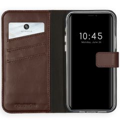 Selencia Étui portefeuille en cuir véritable Apple iPhone 12 (Pro) - Marron