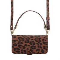 Selencia Étui de télephone portefeuille imprimé léopard Sabi Apple iPhone 15 - Mocha Brown