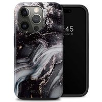 Selencia Coque arrière Vivid Tough iPhone 15 Pro - Chic Marble Black