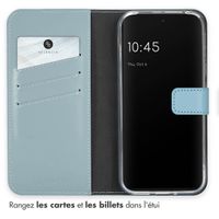 Selencia Étui portefeuille en cuir véritable Google Pixel 9 / 9 Pro - Bleu clair
