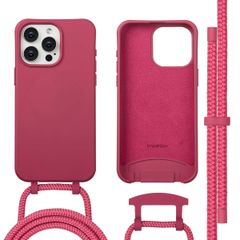 imoshion Coque arrière Color avec cordon amovible et MagSafe Apple iPhone 15 Pro Max - Raspberry