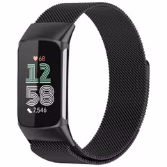 imoshion Bracelet magnétique milanais le Fitbit Charge 5 - Taille S - Noir