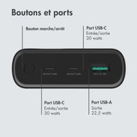 imoshion Batterie externe - 27.000 mAh - Quick Charge et Power Delivery - 30W - Noir