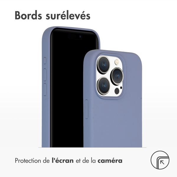 Accezz Coque Liquid Silicone iPhone 15 Pro - Lavender Grey