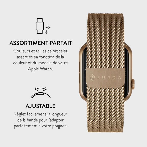 Burga Bracelet milanais Apple Watch Series 1 á 9 / SE (38/40/41 mm) | Series 10 (42 mm) - Dorée