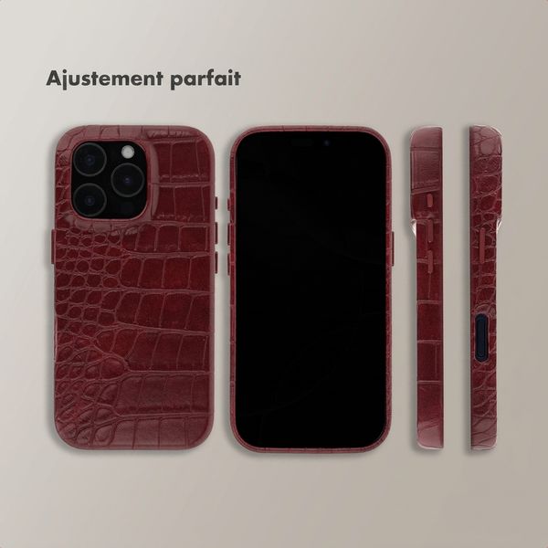 Selencia Coque arrière Croco avec MagSafe Apple iPhone 16 Pro - Burgundy