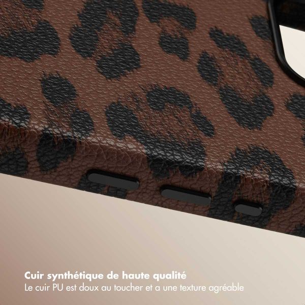Selencia Coque Sabi imprimé panthère avec MagSafe Apple iPhone 16e - Mocha Brown