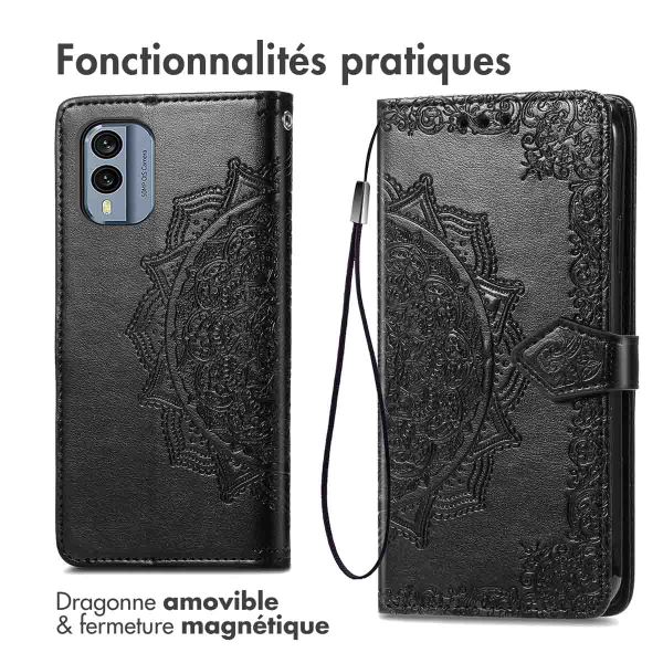 imoshion Etui de téléphone portefeuille Mandala Nokia X30 - Noir