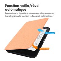 imoshion Étui de liseuse portefeuille Canvas Sleepcover Kobo Clara HD - Peach