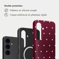 Selencia Coque arrière Vivid avec MagSafe Samsung Galaxy S24 - Happy Dots Burgundy