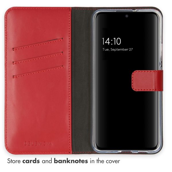 Selencia Étui de téléphone portefeuille en cuir véritable Samsung Galaxy S22 Plus - Rouge