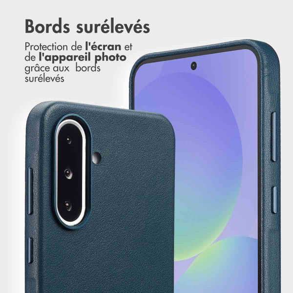 Accezz Étui de télephone portefeuille en cuir 2-en-1 avec MagSafe Samsung Galaxy A36 / A56 - Nightfall Blue