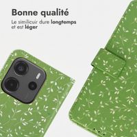 imoshion Étui de télephone portefeuille Design Xiaomi Redmi Note 14 (4G) - Green Flowers