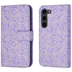 imoshion ﻿Étui de téléphone portefeuille Design Samsung Galaxy S23 - Purple White Flowers