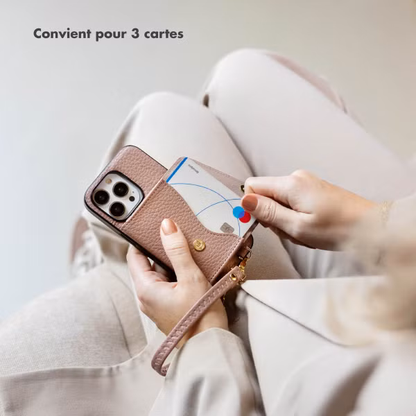 Selencia Coque de télephone Sera avec cordon et porte-cartes enveloppe Samsung Galaxy A36 / A56 - Old Pink