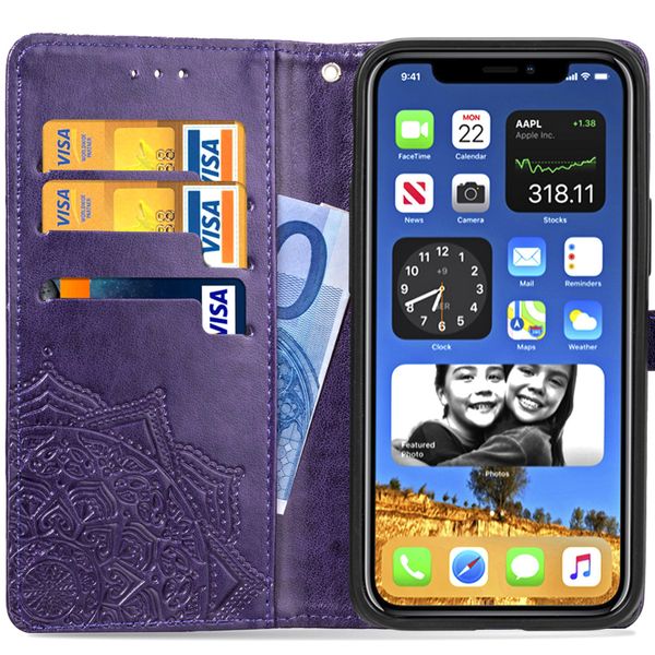 Etui de téléphone portefeuille Mandala Apple iPhone 12 (Pro)