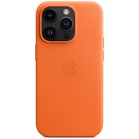 Apple Coque Leather MagSafe Apple iPhone 14 Pro - Orange