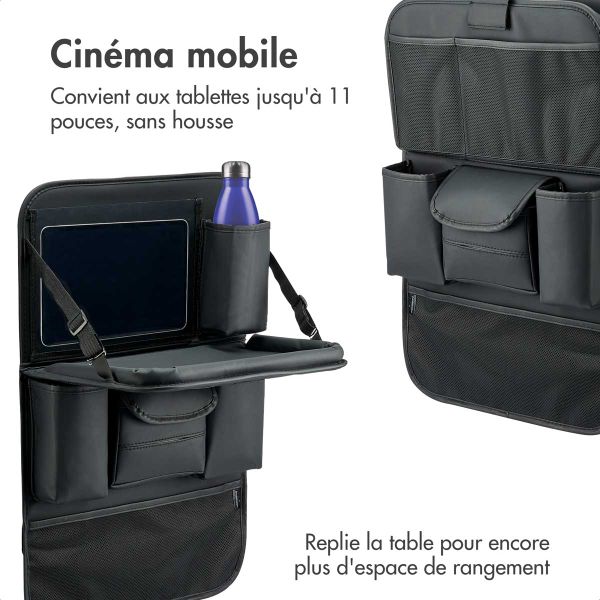 imoshion Organisateur de Siège Auto Luxe - Support de tablette voiture - 7 compartiments - Noir