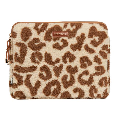 Selencia Pochette ordinateur Teddy 13-14 pouces - Vanilla Leopard