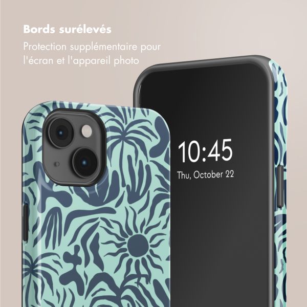 Selencia Coque arrière Vivid Tough avec MagSafe iPhone 14 - Tropical Vibes Light Blue