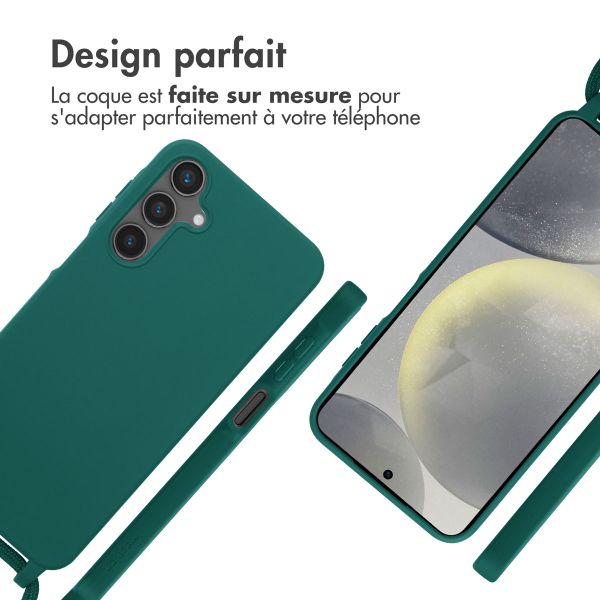 imoshion Coque en silicone avec cordon Samsung Galaxy S24 FE - Vert foncé