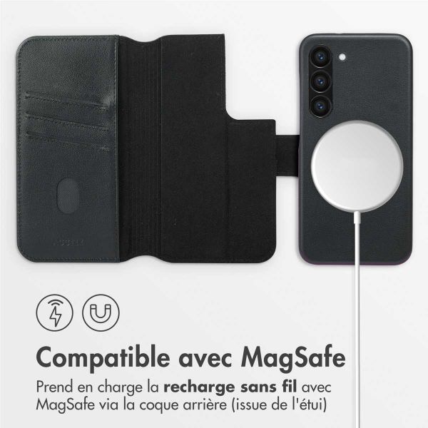 Accezz Étui de télephone portefeuille en cuir 2-en-1 avec MagSafe Samsung Galaxy S23 - Onyx Black
