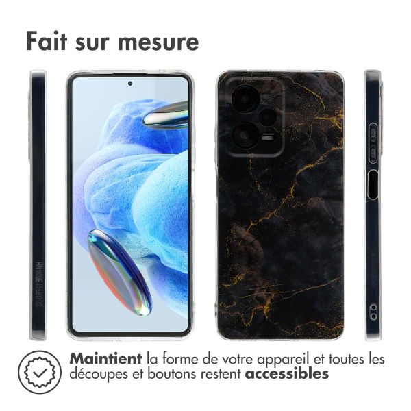 imoshion Coque Design Xiaomi Redmi Note 12 Pro (5G) - Black Marble