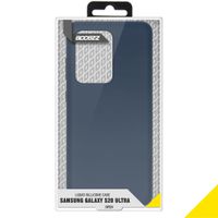 Accezz Coque Liquid Silicone Samsung Galaxy S20 Ultra - Bleu foncé