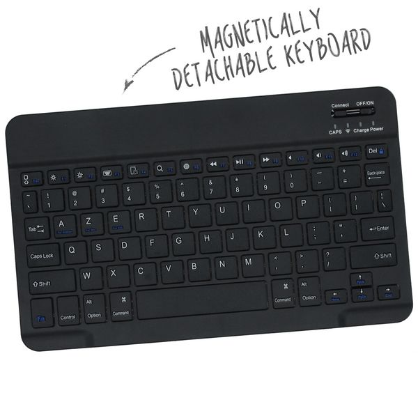 Accezz Étui Bluetooth Clavier AZERTY Apple iPad 9 (2021) 10.2 pouces / iPad 8 (2020) 10.2 pouces / iPad 7 (2019) 10.2 pouces 