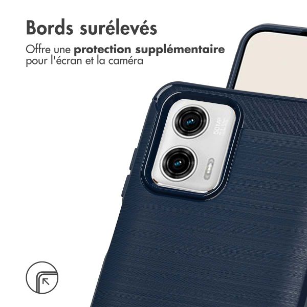 imoshion Coque Brushed Motorola Moto G73 - Bleu foncé