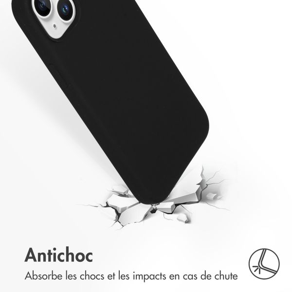 Accezz Coque Liquid Silicone Apple iPhone 15 Plus - Noir