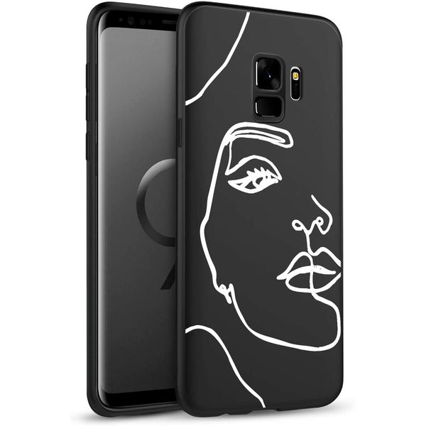 imoshion Coque Design Samsung Galaxy S9 - Visage abstrait - Blanc