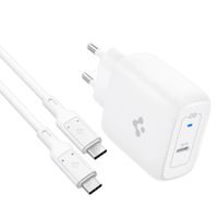 Spigen Chargeur rapide PowerArc ArcStation Pro 45 watts GaN avec câble de charge USB-C vers C - 1 mètre - Blanc