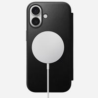 Nomad Étui de télephone portefeuille Modern Leather Folio Apple iPhone 16 - Noir