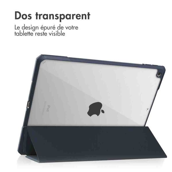 imoshion Coque tablette rigide Trifold Apple iPad 9 (2021) 10.2 pouces / iPad 8 (2020) 10.2 pouces / iPad 7 (2019) 10.2 pouces - Bleu foncé