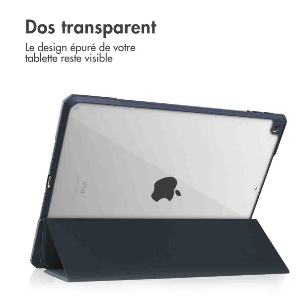 imoshion Coque tablette rigide Trifold iPad 9 (2021) 10.2 pouces / iPad 8 (2020) 10.2 pouces / iPad 7 (2019) 10.2 pouces - Bleu foncé