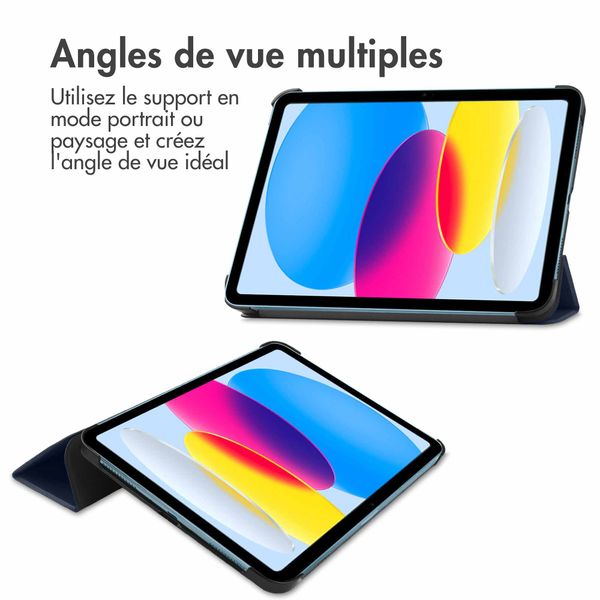 imoshion Coque tablette Trifold iPad 11 (2025) 11 pouces / iPad 10 (2022) 10.9 pouces - Bleu foncé