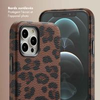 Selencia Coque Sabi imprimé panthère avec MagSafe Apple iPhone 12 (Pro) - Mocha Brown
