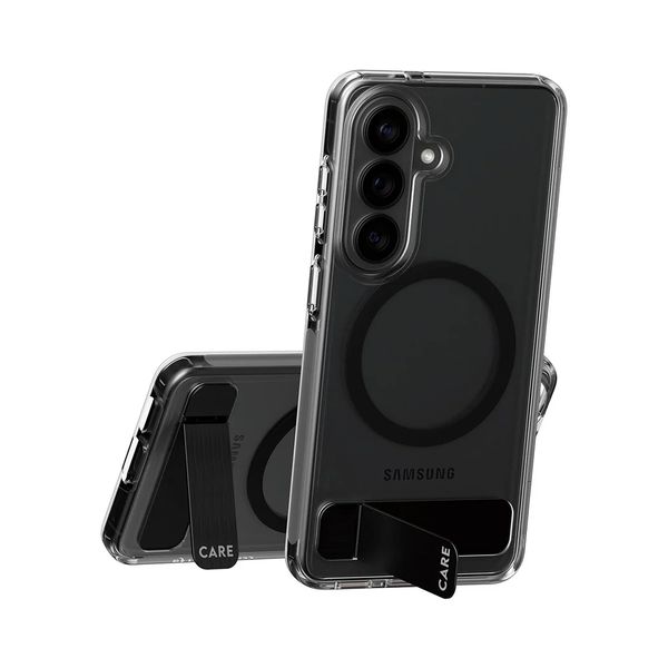 CARE by PanzerGlass Urban Explorer coque arrière MagSafe transparente avec Kickstand Samsung Galaxy S26 - Transparent