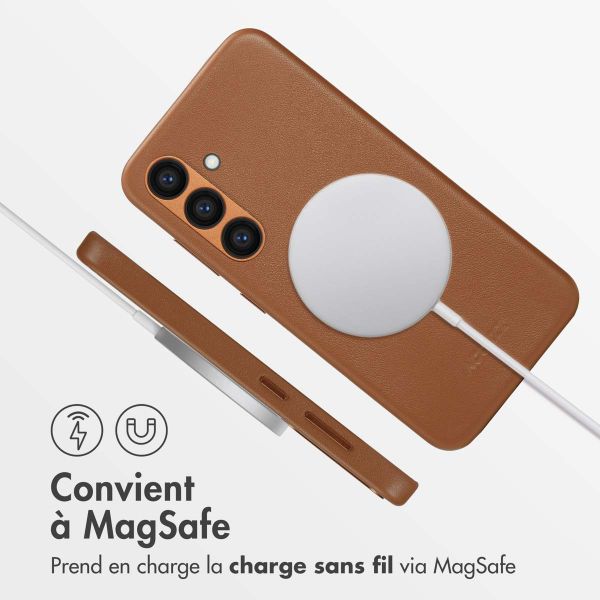 Accezz Coque arrière en cuir avec MagSafe Samsung Galaxy S24 - Sienna Brown