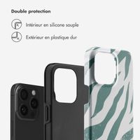 Selencia Coque arrière Vivid Apple iPhone 15 Pro Max - Colorful Zebra Pine Blue