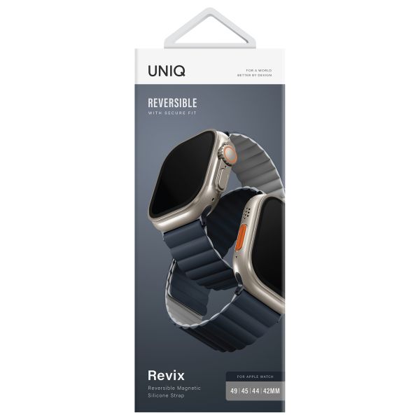 Uniq Bracelet double face Revix Apple Watch Series 1 á 10 / SE / Ultra (2) (44/45/46/49 mm) - Ash Grey / Dove White