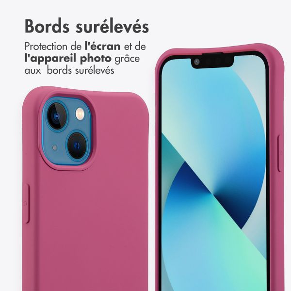 imoshion Coque arrière Color avec cordon amovible et MagSafe Apple iPhone 13 - Raspberry