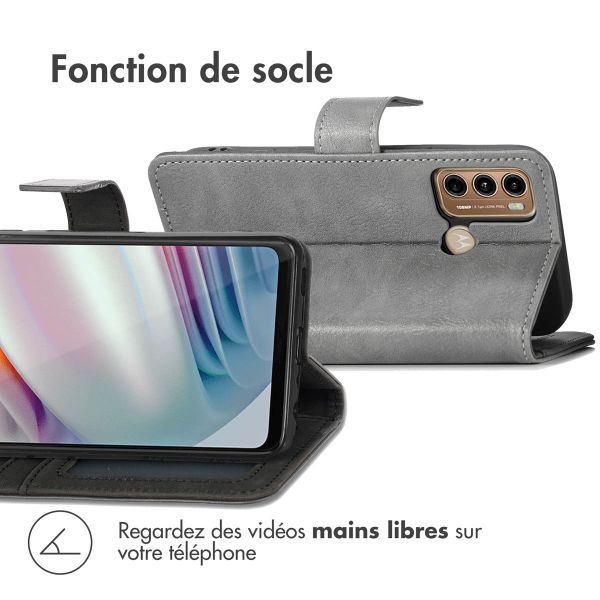 imoshion Étui de téléphone portefeuille Luxe Motorola Moto G60 - Gris