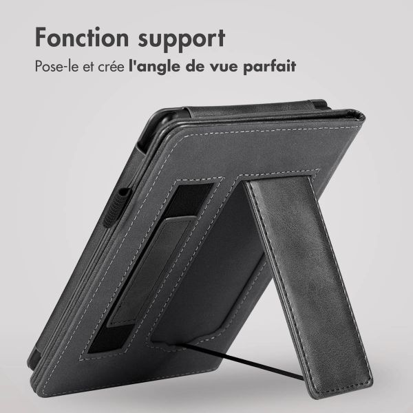 imoshion Étui de liseuse portefeuille avec strap et support Kobo Clara HD - Noir