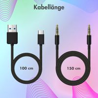 imoshion Casque sans fil pour enfants LED Light - Limiteur de décibels - Avec câble AUX - Cobalt Blue